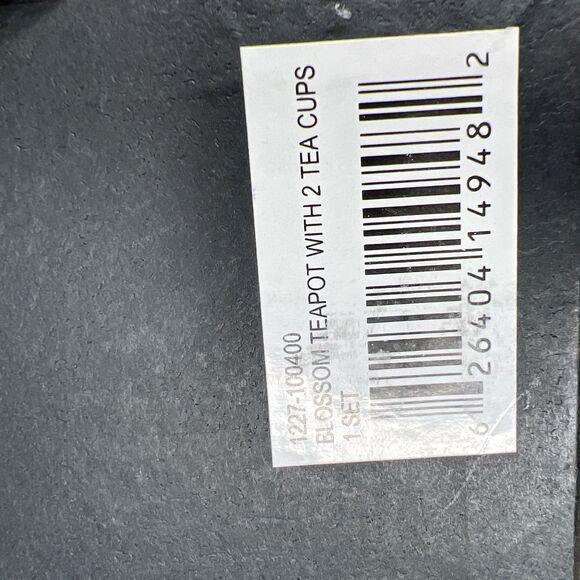 Torre & Tagus Modern Contemporary Black White Blossom Teapot Set 5 Pcs NIB - Picture 7 of 10